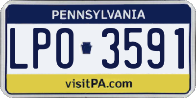 PA license plate LPO3591