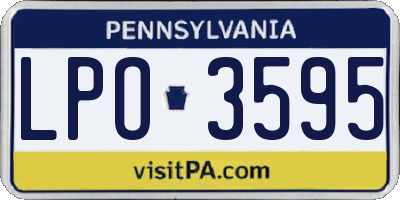 PA license plate LPO3595