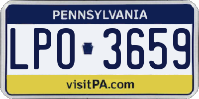 PA license plate LPO3659