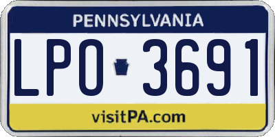 PA license plate LPO3691