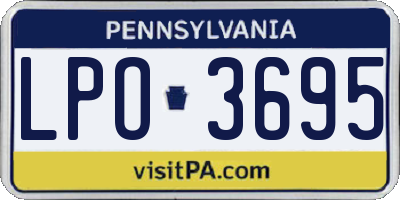 PA license plate LPO3695