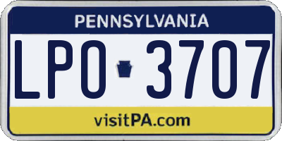 PA license plate LPO3707