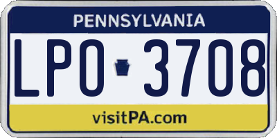 PA license plate LPO3708