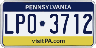 PA license plate LPO3712