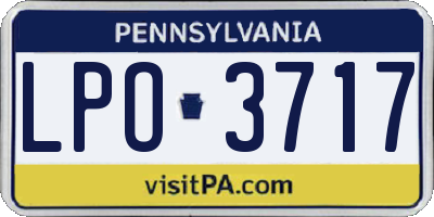 PA license plate LPO3717