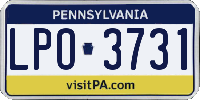 PA license plate LPO3731