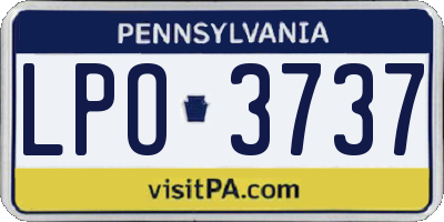 PA license plate LPO3737