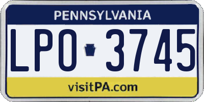 PA license plate LPO3745