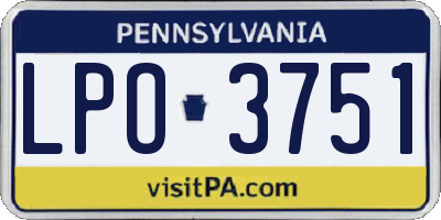 PA license plate LPO3751