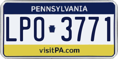 PA license plate LPO3771