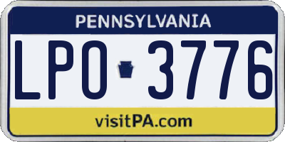 PA license plate LPO3776