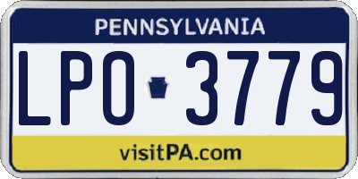 PA license plate LPO3779