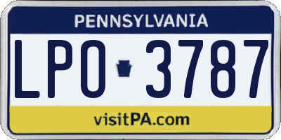 PA license plate LPO3787