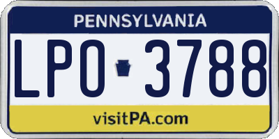 PA license plate LPO3788