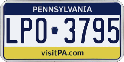 PA license plate LPO3795