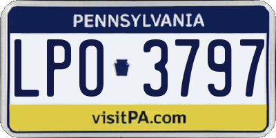 PA license plate LPO3797