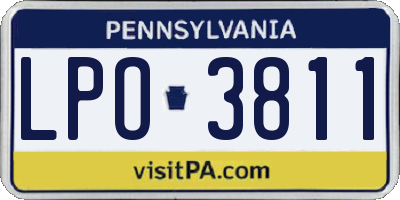 PA license plate LPO3811