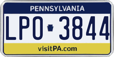 PA license plate LPO3844