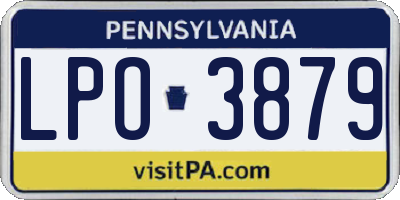 PA license plate LPO3879