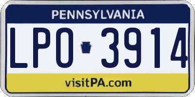 PA license plate LPO3914