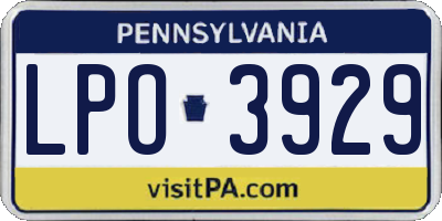 PA license plate LPO3929