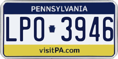 PA license plate LPO3946