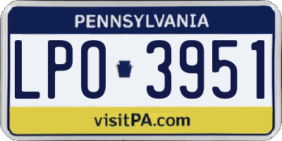 PA license plate LPO3951