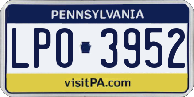 PA license plate LPO3952
