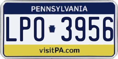 PA license plate LPO3956