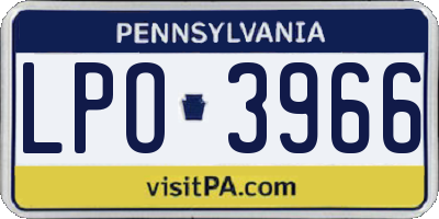 PA license plate LPO3966
