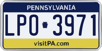 PA license plate LPO3971