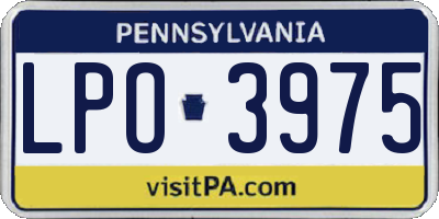 PA license plate LPO3975