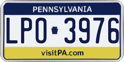 PA license plate LPO3976