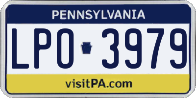 PA license plate LPO3979