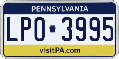 PA license plate LPO3995