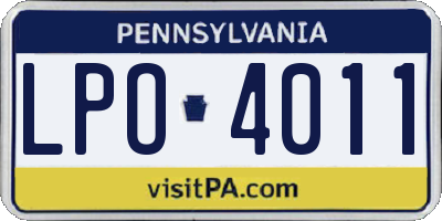 PA license plate LPO4011