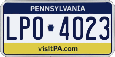 PA license plate LPO4023
