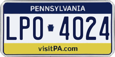 PA license plate LPO4024