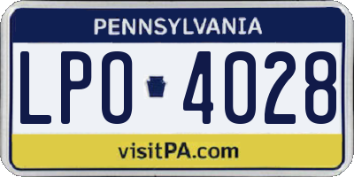 PA license plate LPO4028