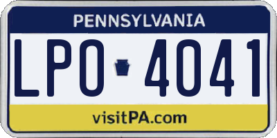 PA license plate LPO4041