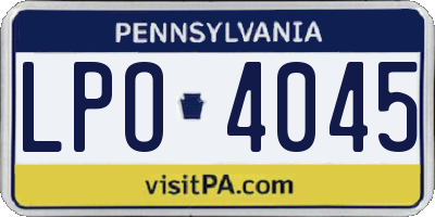 PA license plate LPO4045