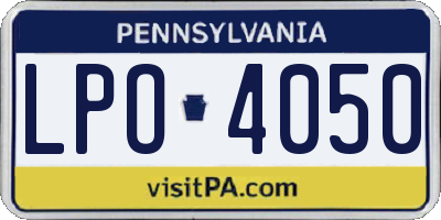 PA license plate LPO4050