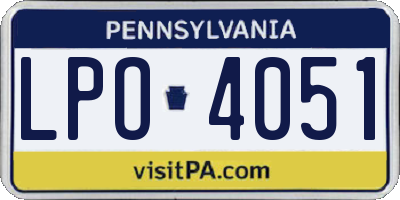 PA license plate LPO4051