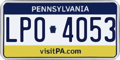 PA license plate LPO4053