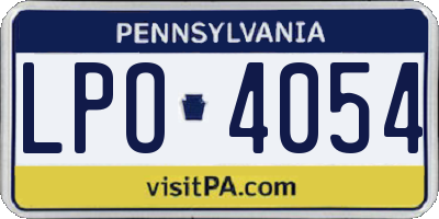 PA license plate LPO4054