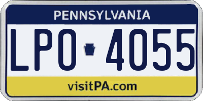 PA license plate LPO4055