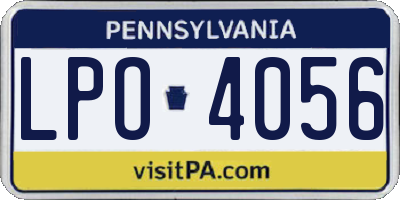 PA license plate LPO4056