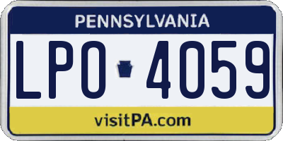 PA license plate LPO4059