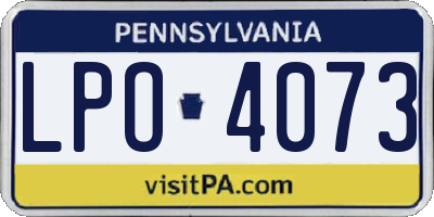 PA license plate LPO4073