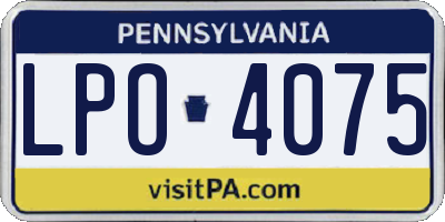PA license plate LPO4075